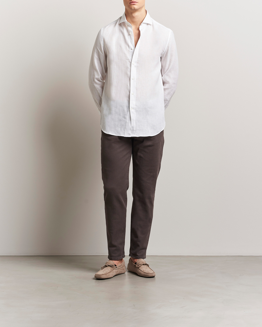 Homme | Chemises | Brunello Cucinelli | Easy Fit Linen Shirt White