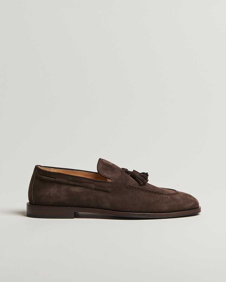 Homme | Loafers | Brunello Cucinelli | Tassel Loafer Dark Brown Suede