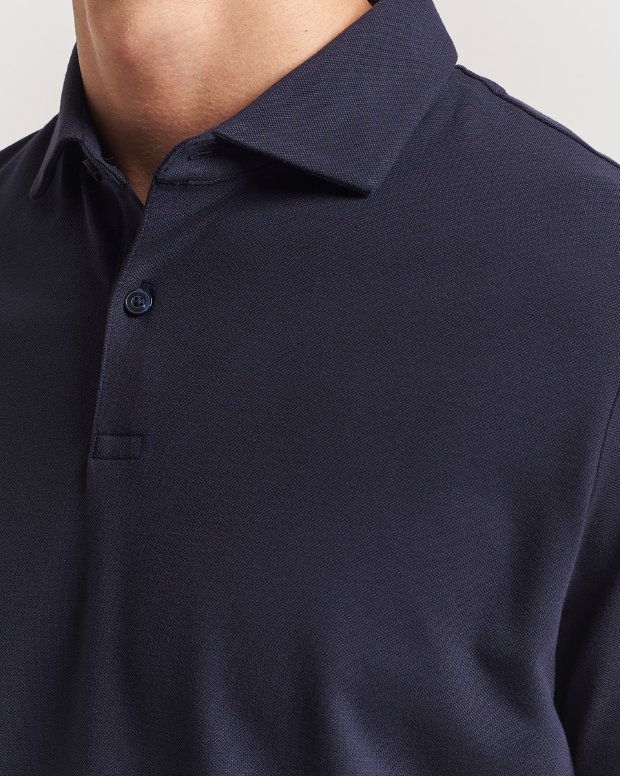 Heren | Polo's | Charles Tyrwhitt | Short Sleeve Cotton Pique Polo Navy