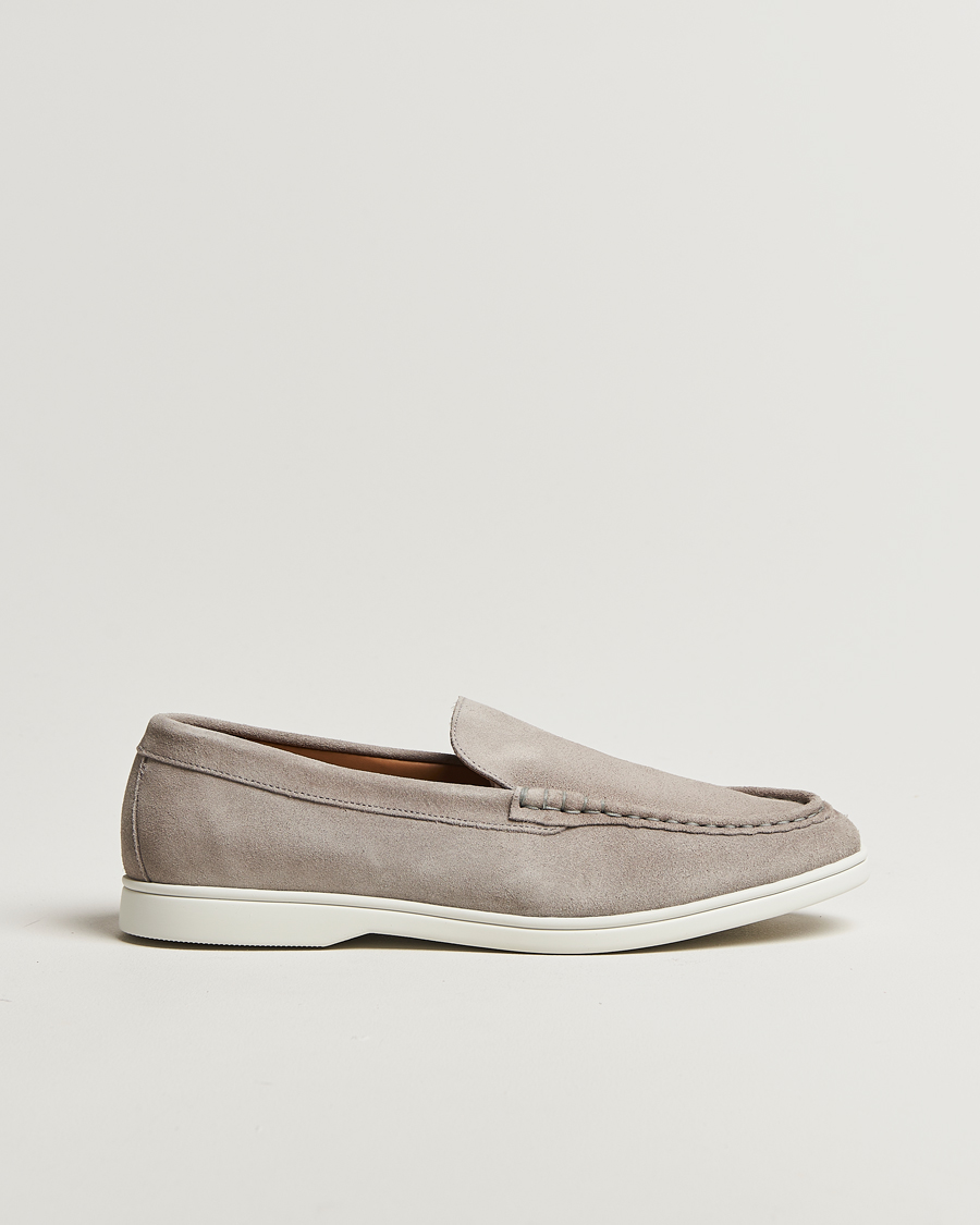 Heren | Instappers | Charles Tyrwhitt | Suede Slip On Loafers Light Grey