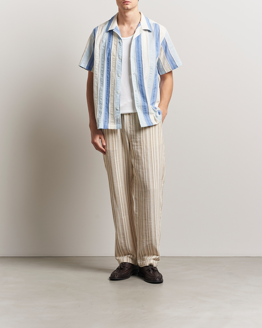 Homme | Chemises | Forét | Peer Jaquard Short Sleeve Shirt Blue