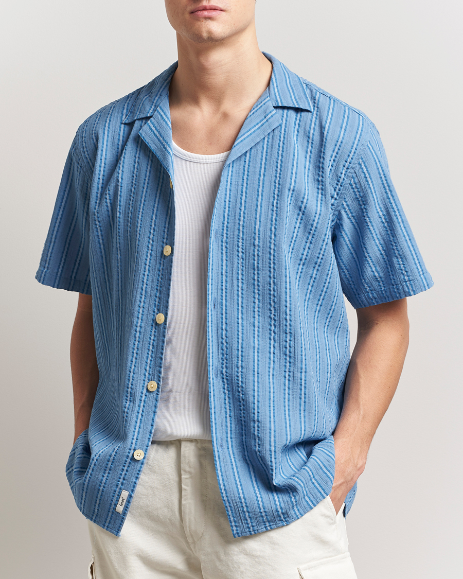 Homme | Chemises | Forét | Peer Short Sleeve Shirt Blue