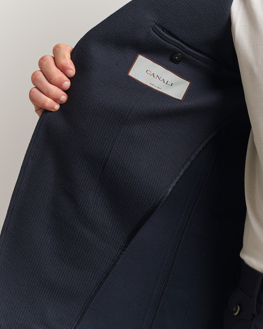Heren | Blazers | Canali | Cotton Blend Jersey Blazer Navy