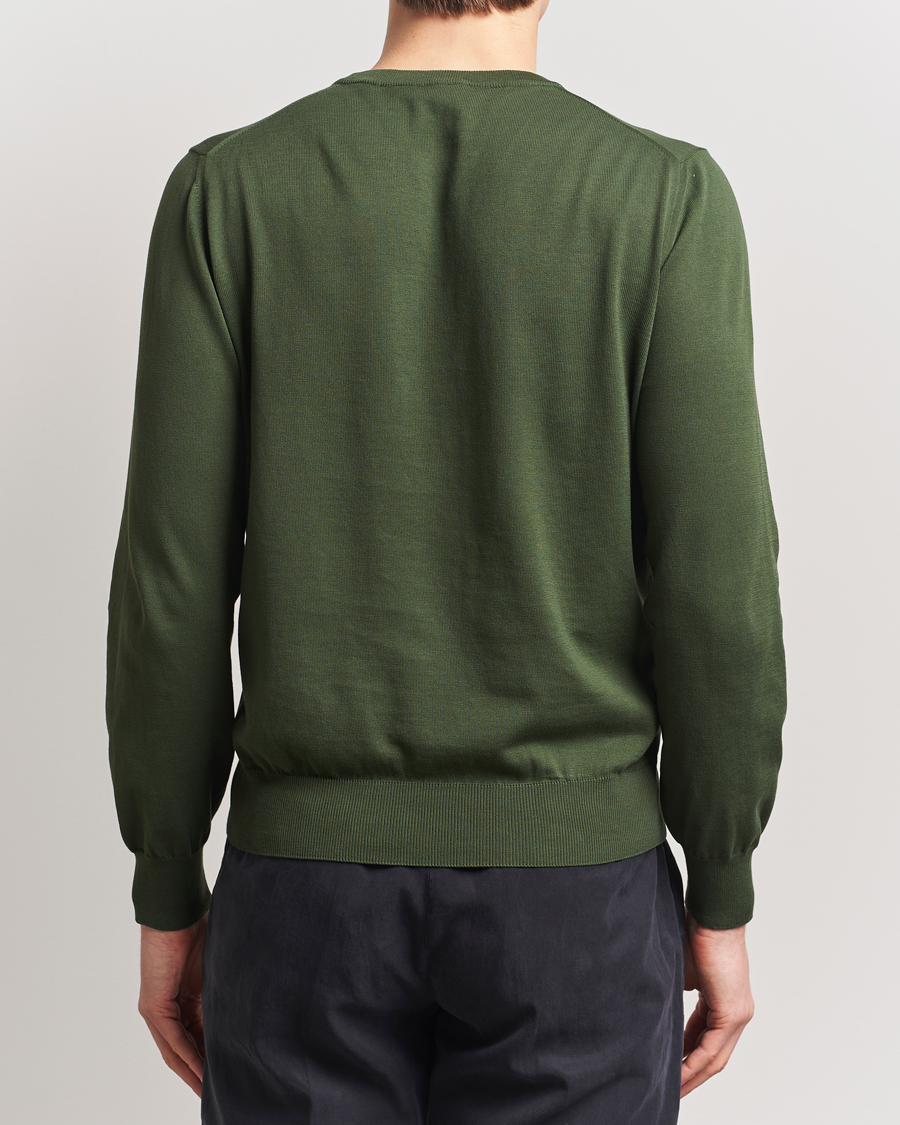 Heren | Truien | Canali | Cotton Crew Neck Pullover Dark Green
