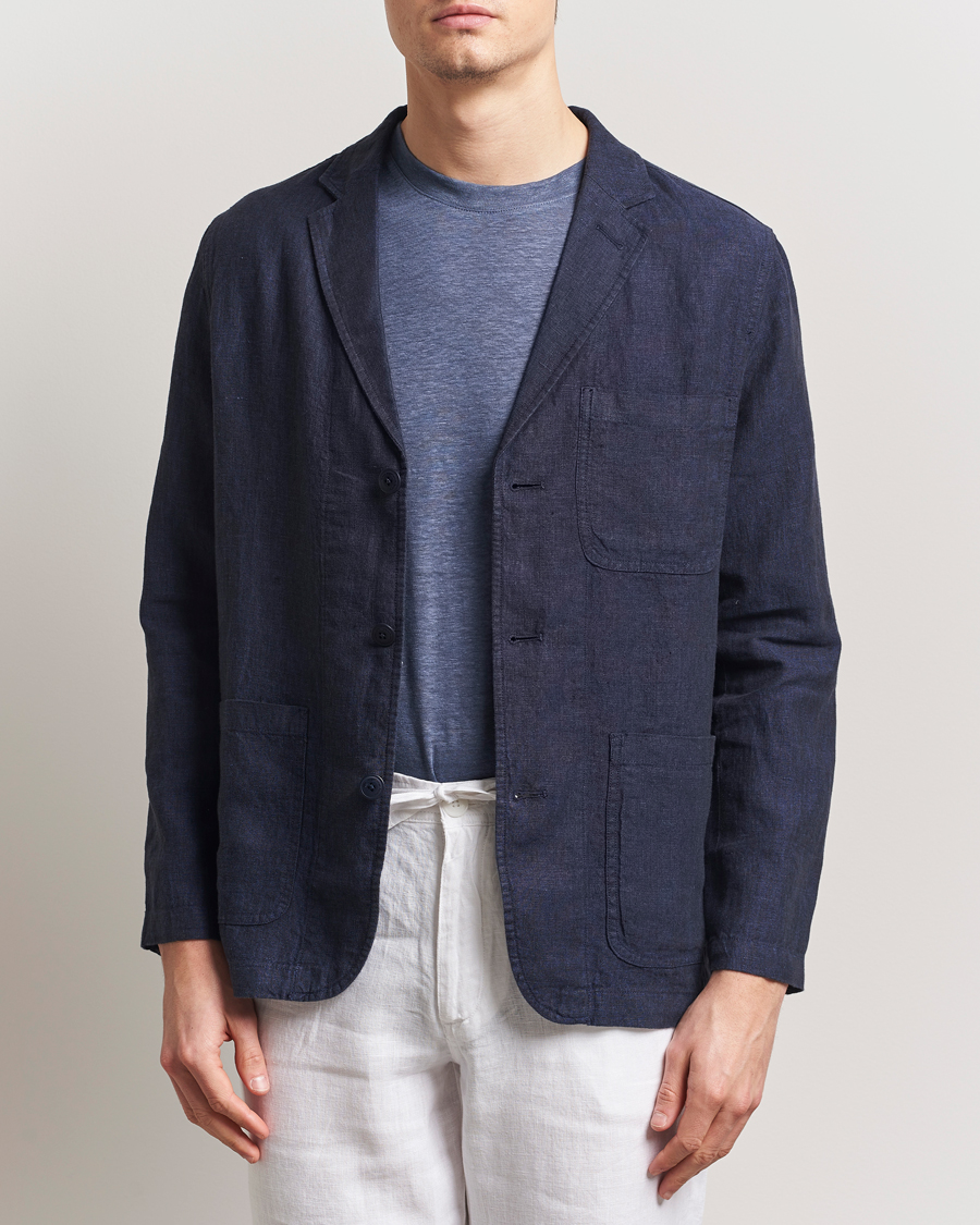 Homme | Blazers | KnowledgeCotton Apparel | Linen Blazer Total Eclipse