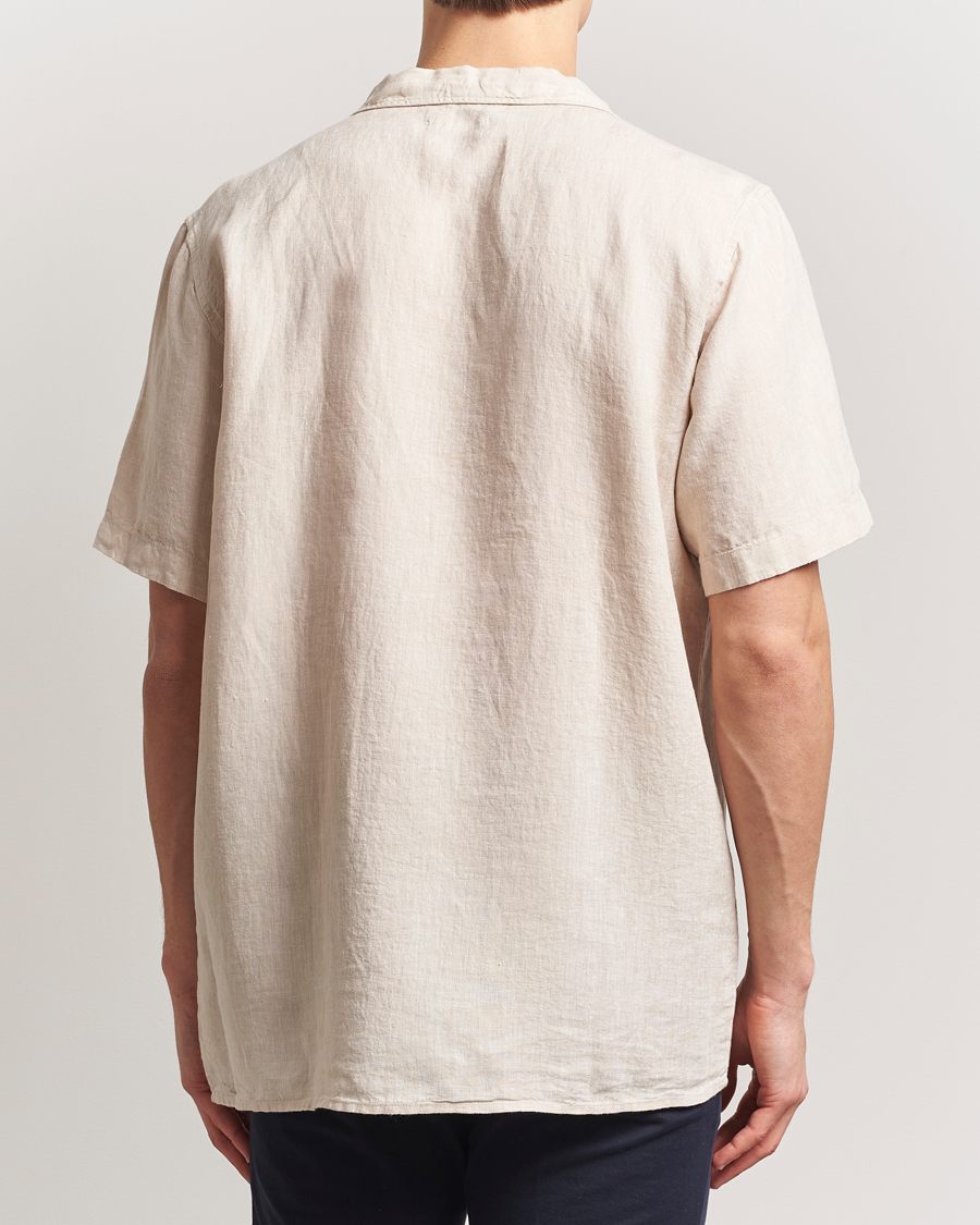 Homme | Chemises | KnowledgeCotton Apparel | Short Sleeve Linen Resort Shirt Light Feather Grey