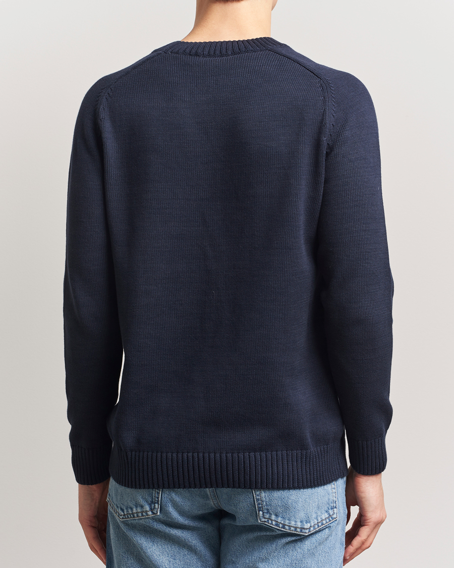 Heren | Truien | KnowledgeCotton Apparel | Plain Knitted Cotton Crewneck Night Sky