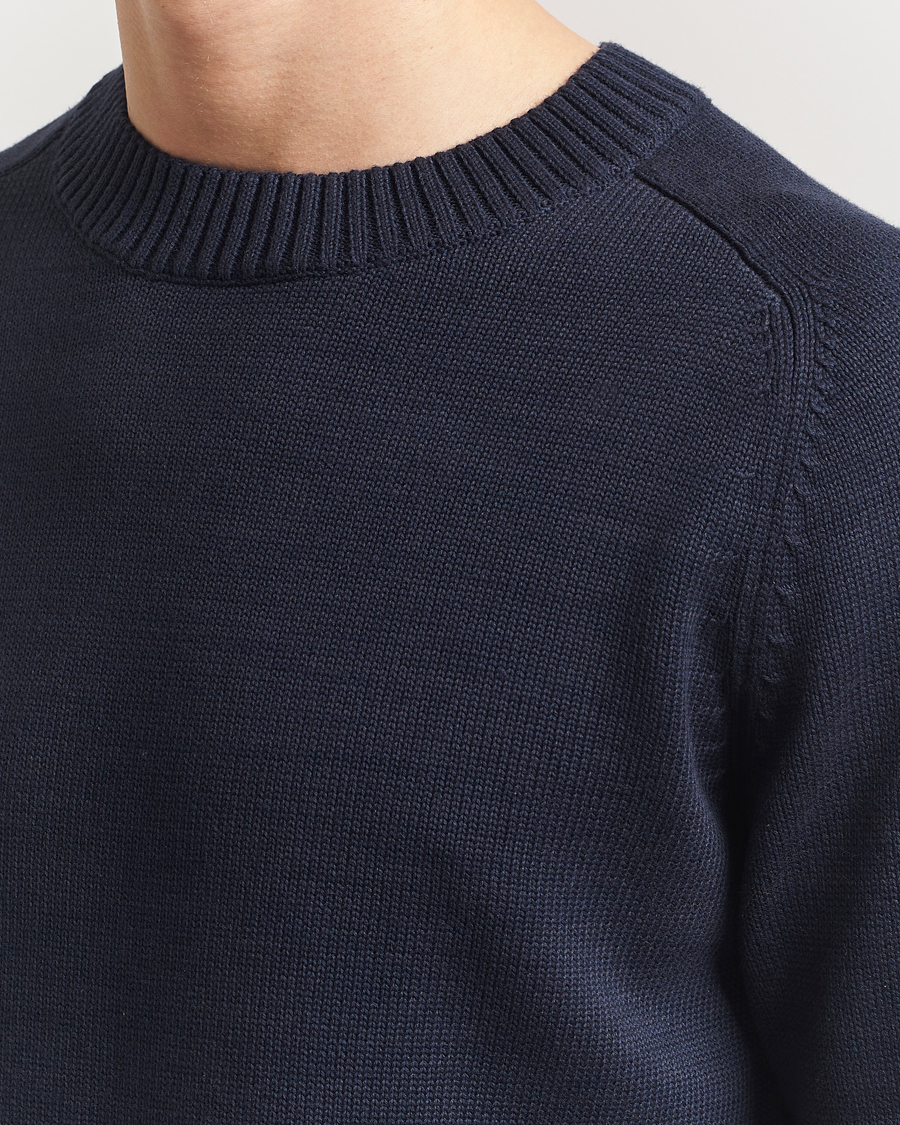 Heren | Truien | KnowledgeCotton Apparel | Plain Knitted Cotton Crewneck Night Sky