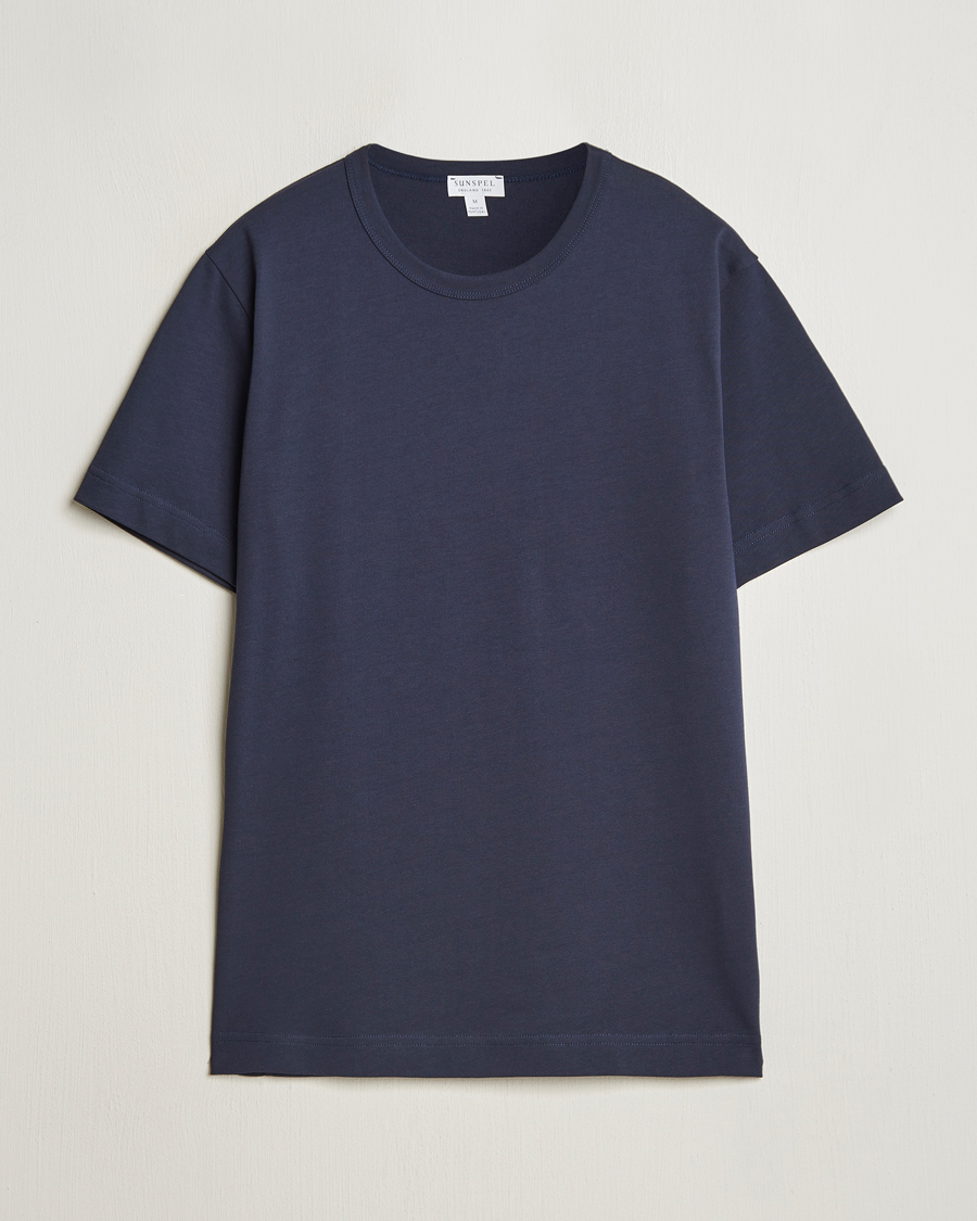 Homme | T-shirts | Sunspel | Single Jersey Supima Cotton T-Shirt Navy