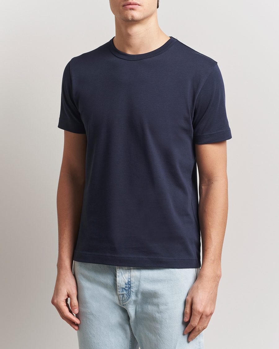 Homme | T-shirts | Sunspel | Single Jersey Supima Cotton T-Shirt Navy