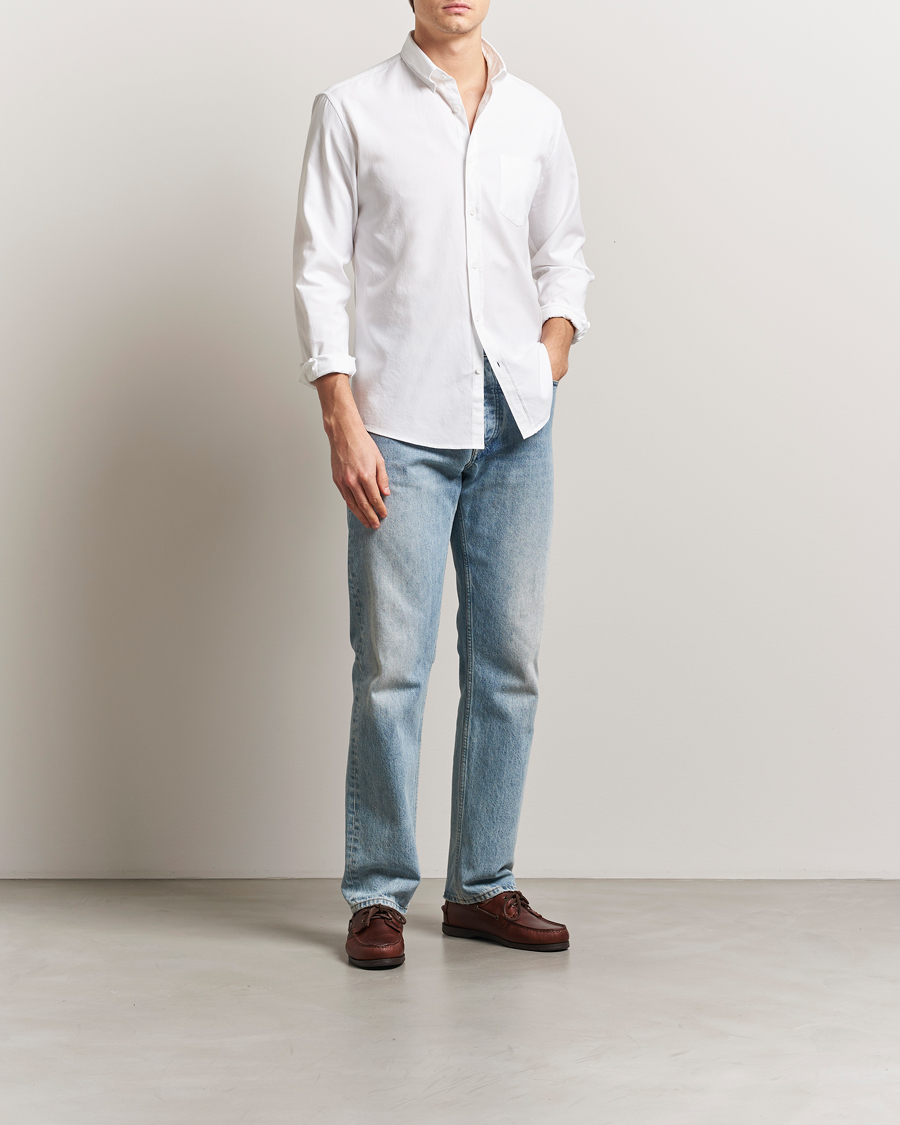 Heren | Overhemden | Sunspel | Oxford Button Down Shirt White
