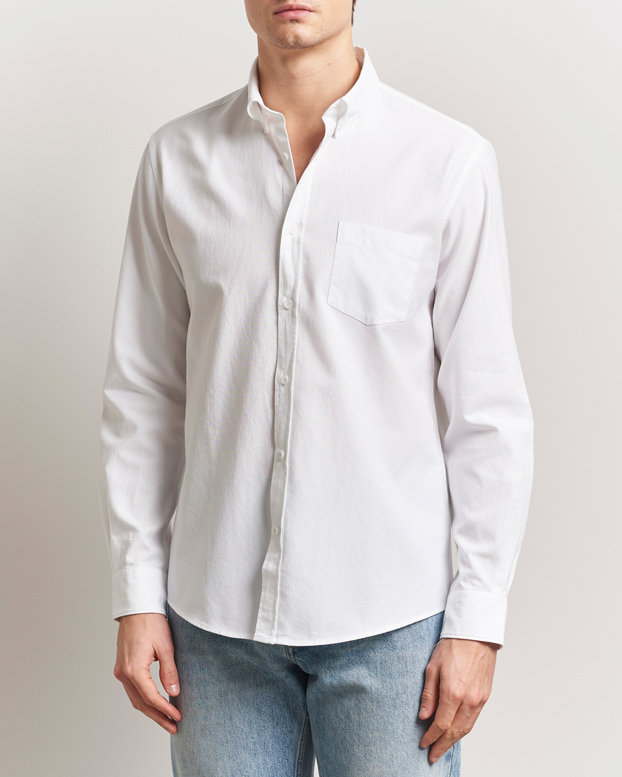 Heren | Overhemden | Sunspel | Oxford Button Down Shirt White