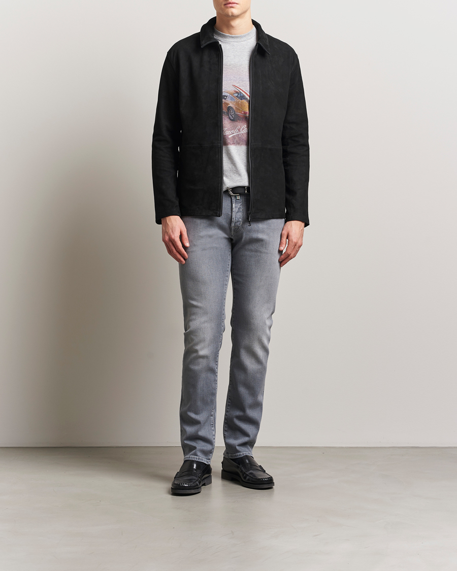 Heren | Jeans | Jacob Cohën | Nick Slim Fit Stretch Jeans Light Grey