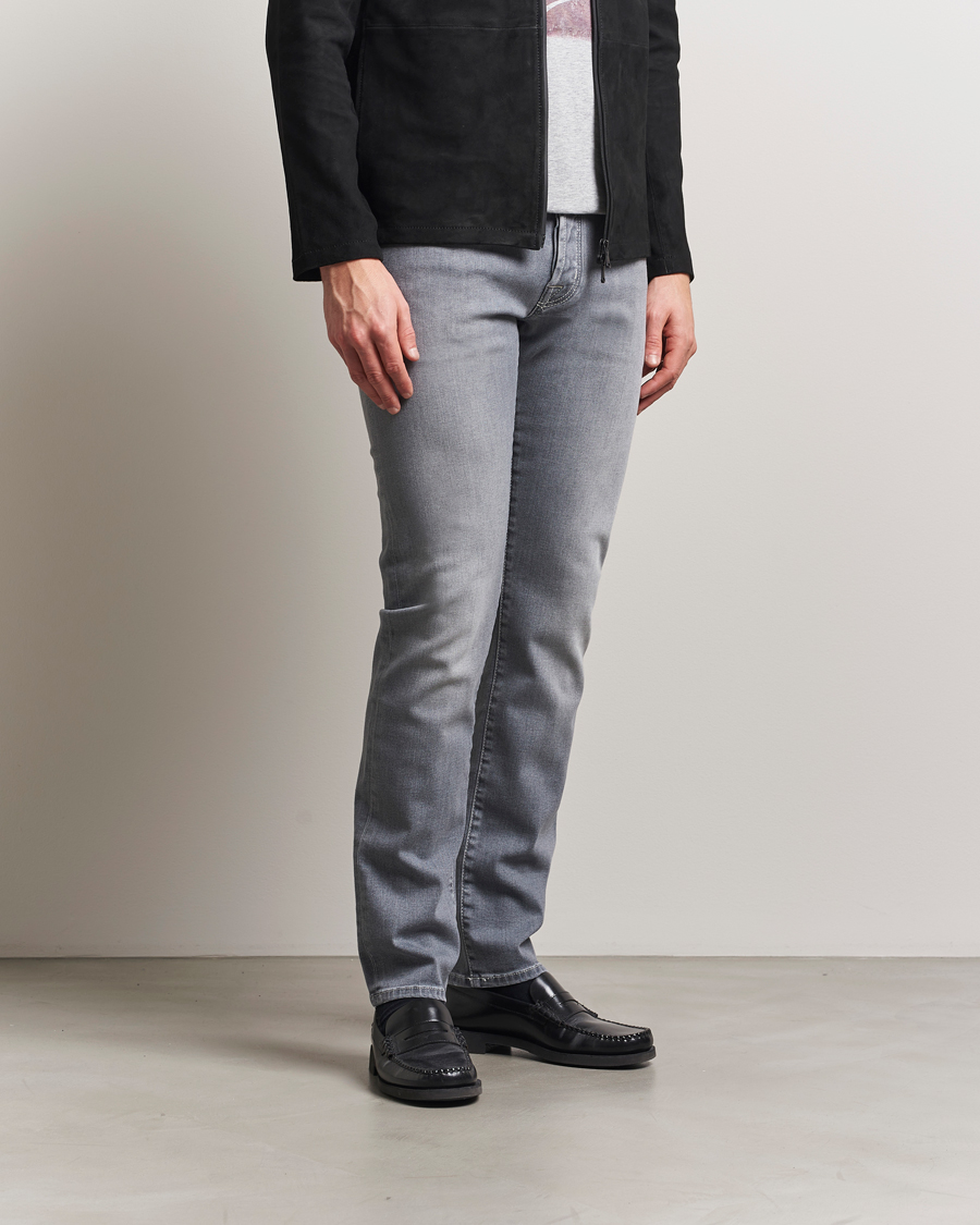 Heren | Jeans | Jacob Cohën | Nick Slim Fit Stretch Jeans Light Grey