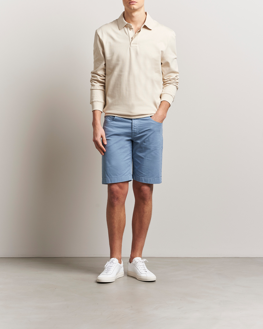 Heren | Korte broek | Jacob Cohën | Nicolas Cotton Gabardine Shorts Light Blue