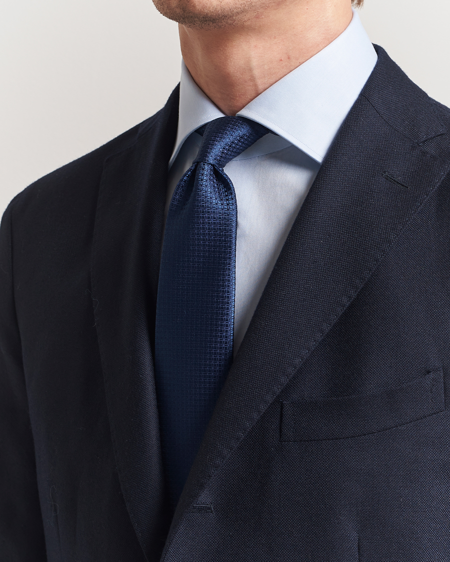 Homme | Cravates | Kiton | Structured Silk Tie Navy