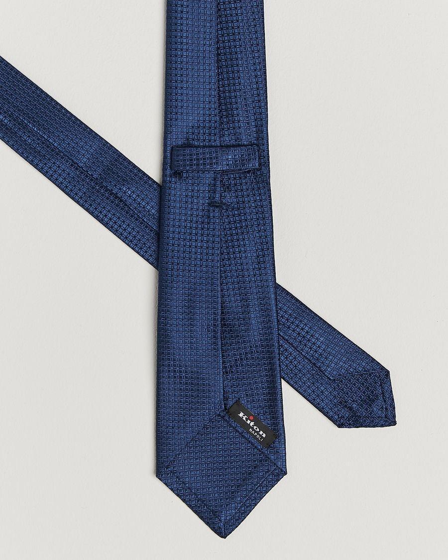 Homme | Cravates | Kiton | Structured Silk Tie Navy