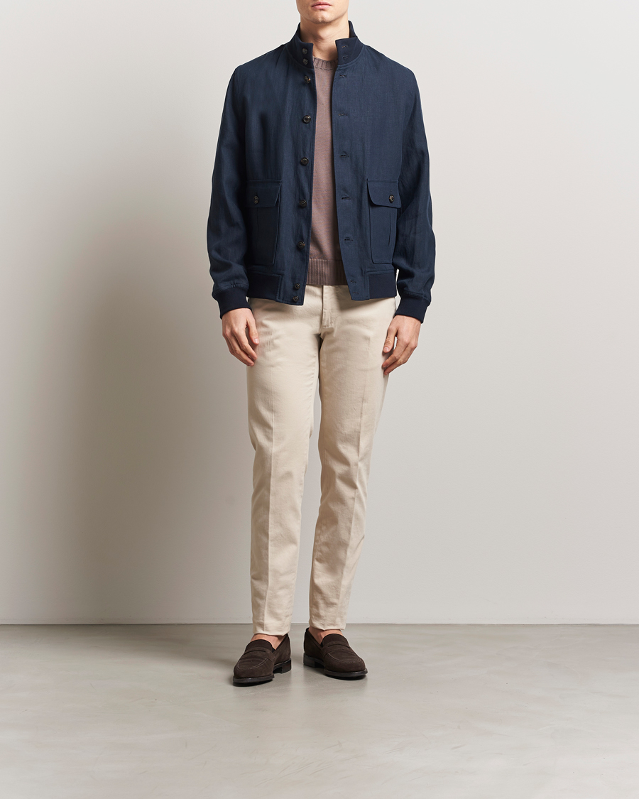 Heren | Jassen | Valstar | Valstarino Linen Jacket Navy