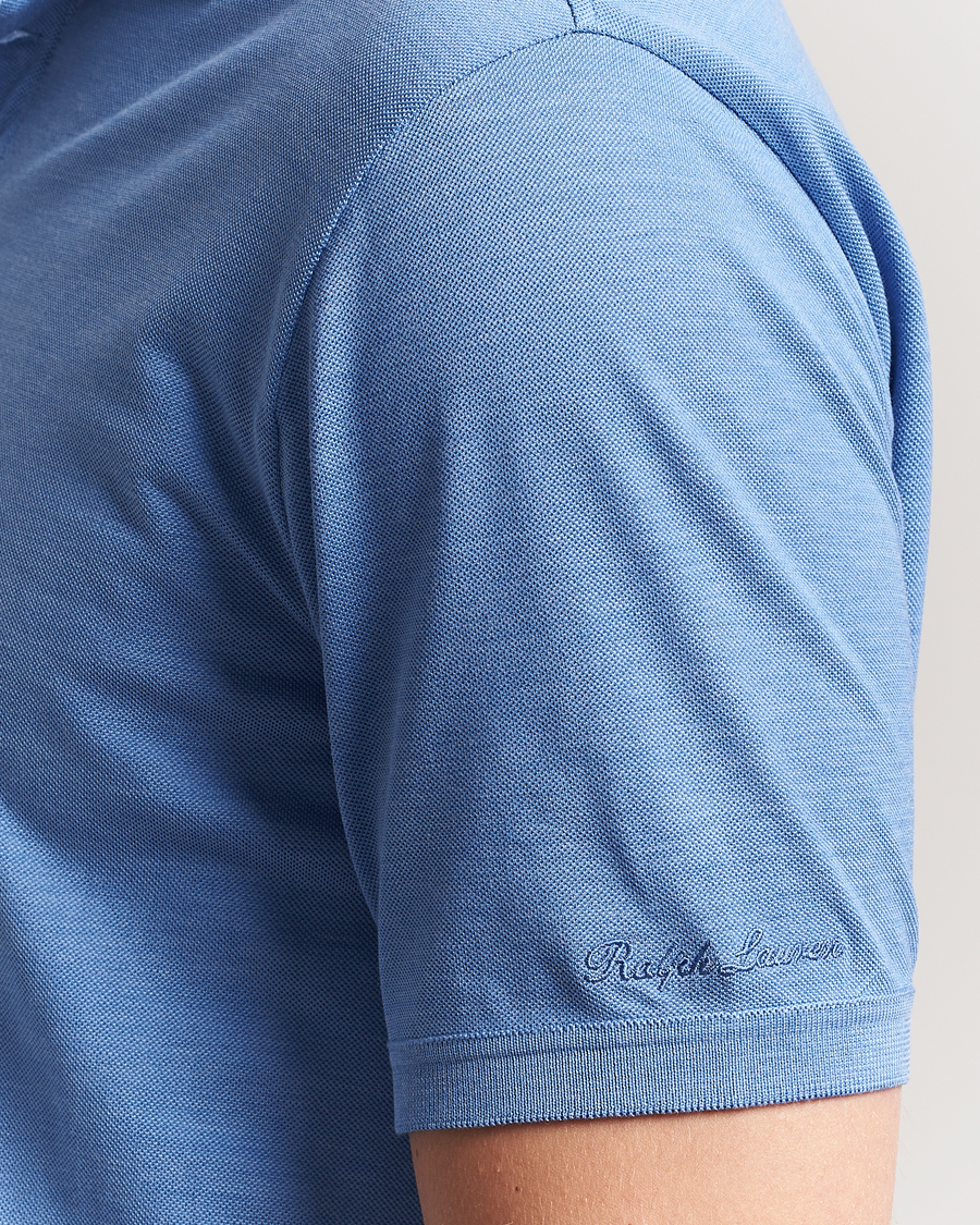 Homme | Polos | Ralph Lauren Purple Label | Cotton/Silk Short Sleeve Polo Cornflower