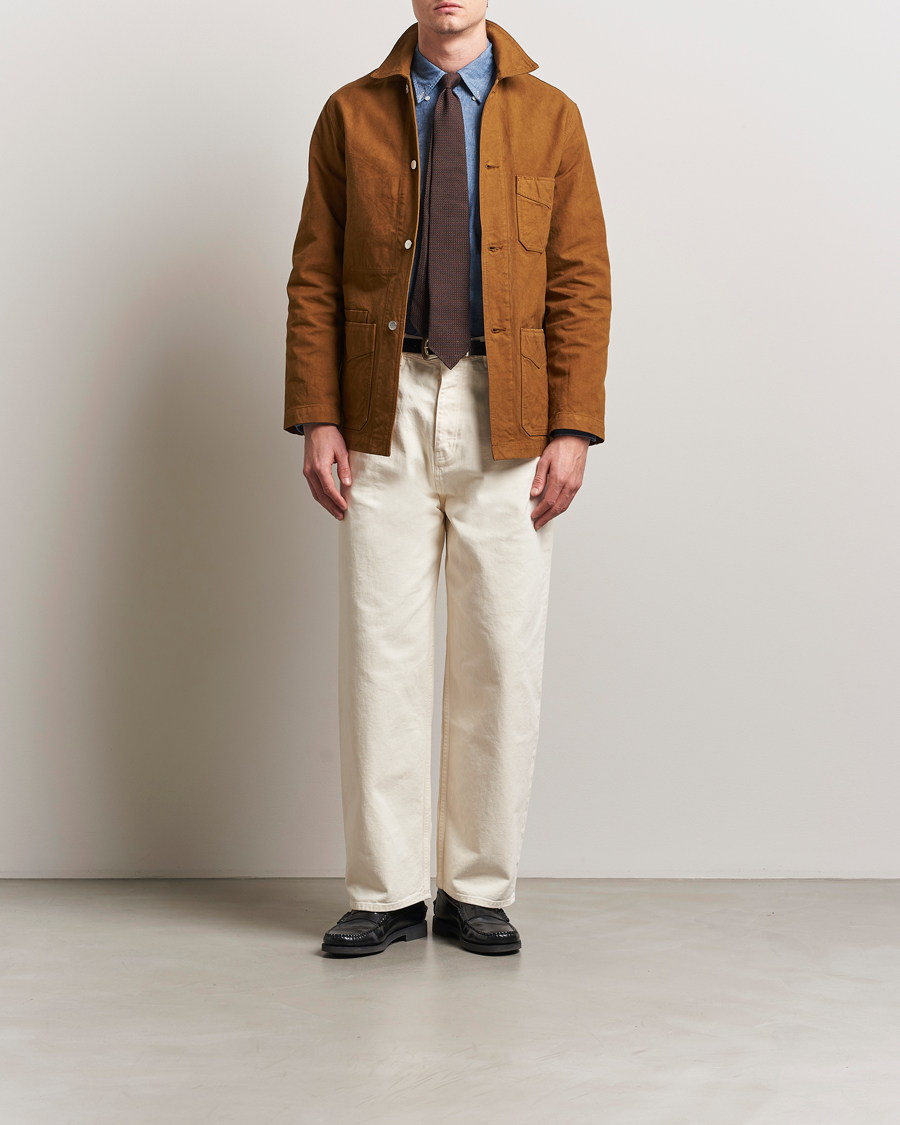 Heren | Jassen | Drake's | Duck Cotton Canvas Shore Jacket Tobacco