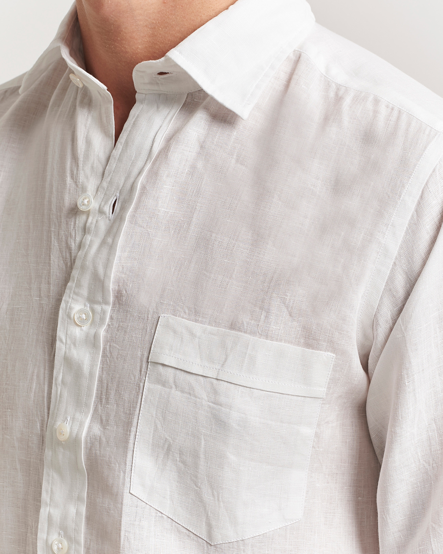 Heren | Overhemden | Drake's | Linen Summer Shirt Ecru