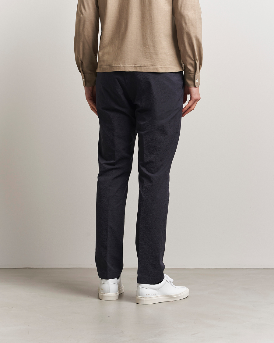 Heren | Broeken | Herno | Seersucker Drawstring Pants Navy