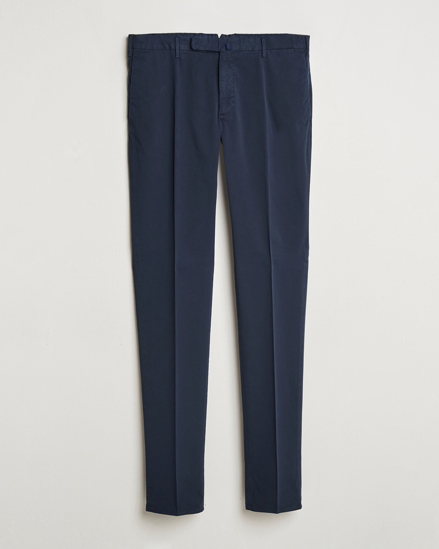 Heren | Broeken | Incotex | Slim Fit Comfort Chinos Navy