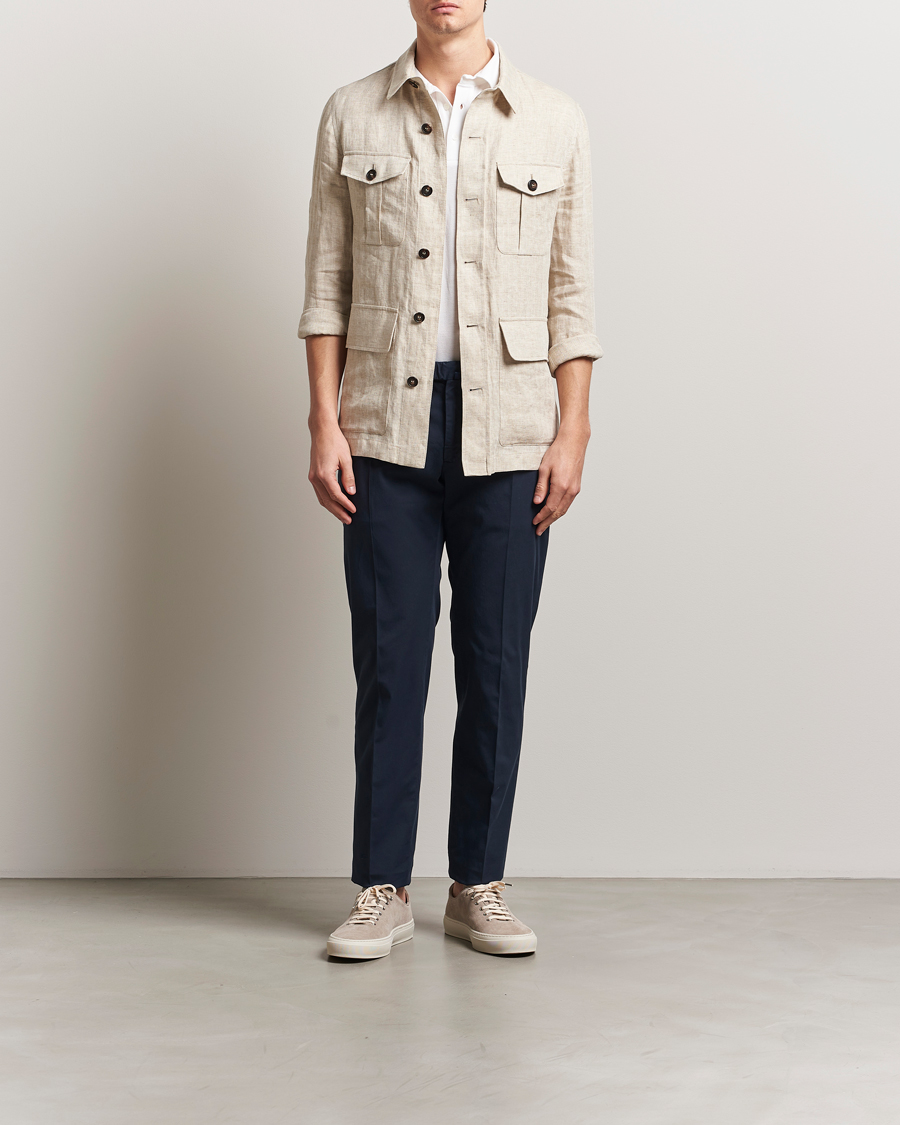 Heren | Broeken | Incotex | Slim Fit Comfort Chinos Navy