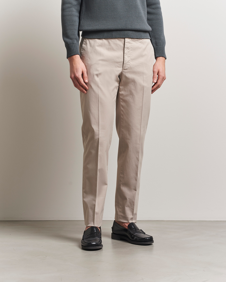 Homme | Pantalons | Incotex | Regular Fit Comfort Chinos Light Beige