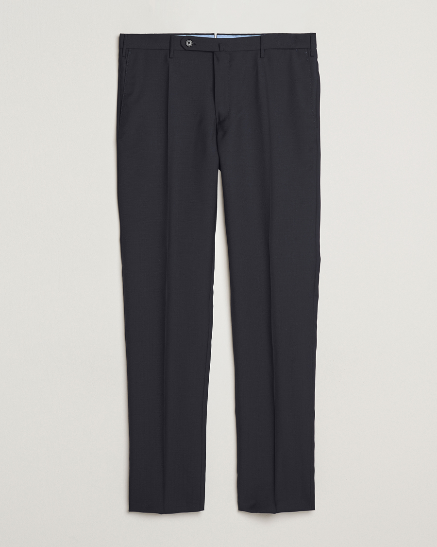 Heren | Broeken | Incotex | Slim Fit Super 100s Wool Trousers Navy