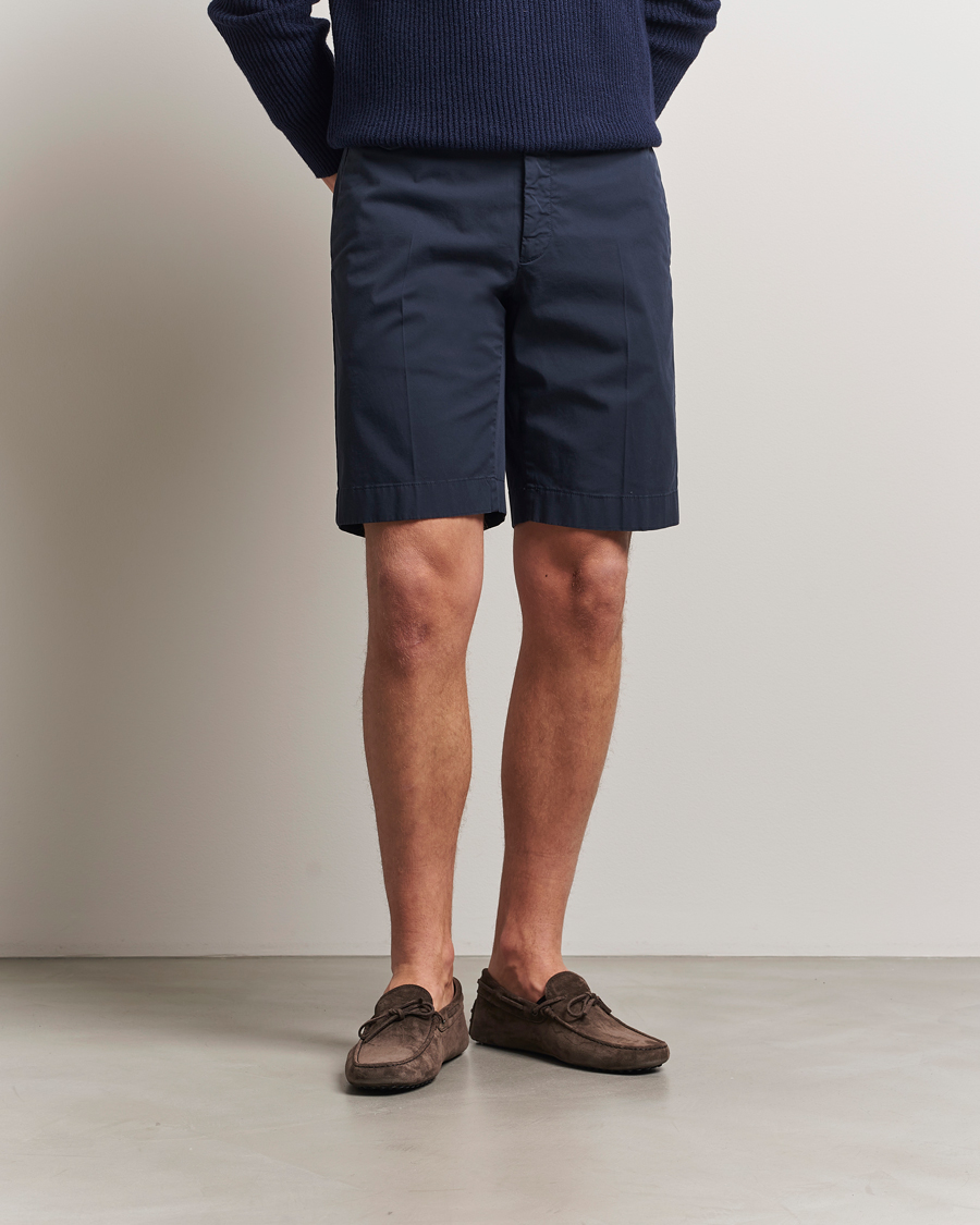Heren | Korte broek | Incotex | Cotton Comfort Shorts Navy