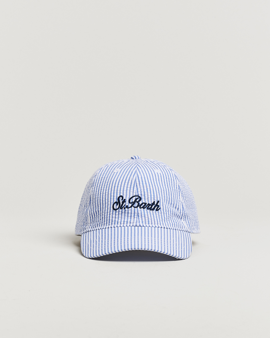 Heren | Hoeden en petten | MC2 Saint Barth | Seersucker Baseball Cap Blue Stripes