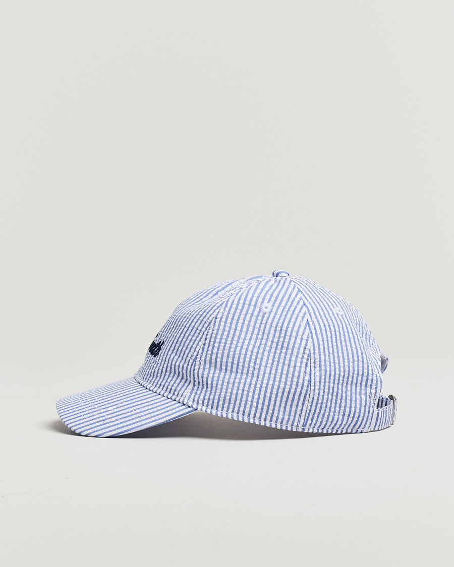 Heren | Hoeden en petten | MC2 Saint Barth | Seersucker Baseball Cap Blue Stripes