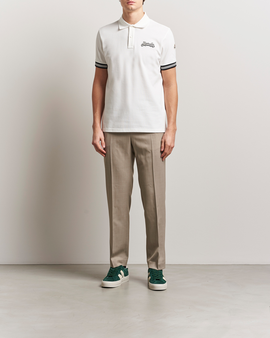 Heren | Polo's | Moncler | Letters Logo Polo White