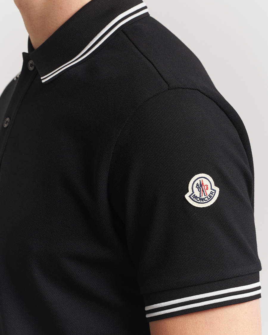 Heren | Polo's | Moncler | Contrast Rib Polo Black