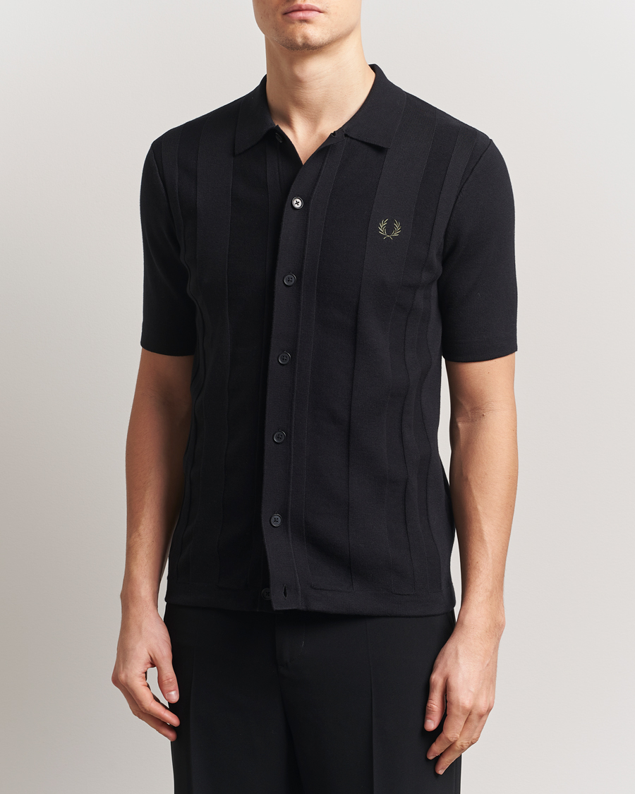 Homme | Chemises | Fred Perry | Knitted Short Sleeve Shirt Black
