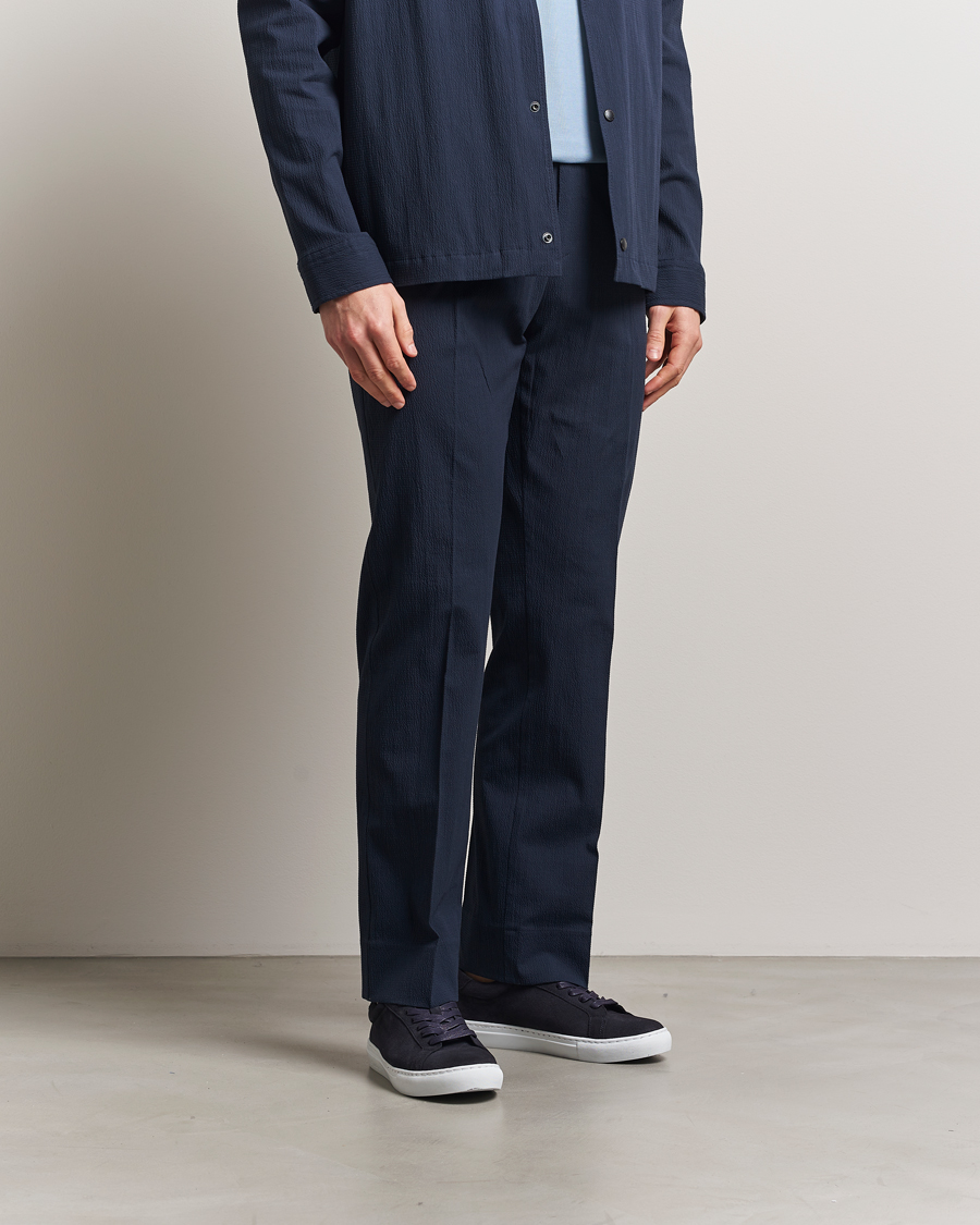 Homme | Pantalons | J.Lindeberg | Dropper Seersucker Pants Navy