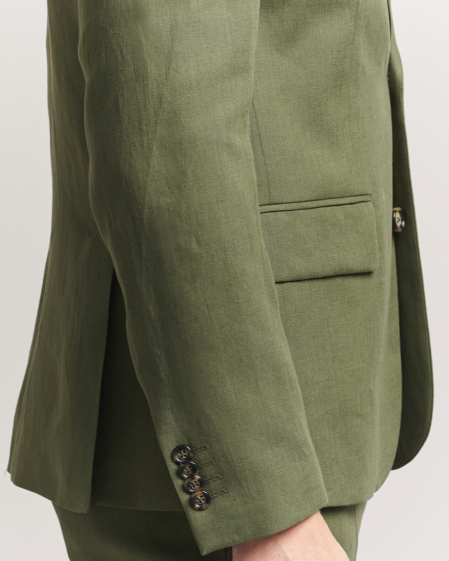 Heren | Blazers | J.Lindeberg | Elton Unlined Super Linen Blazer Olivinie