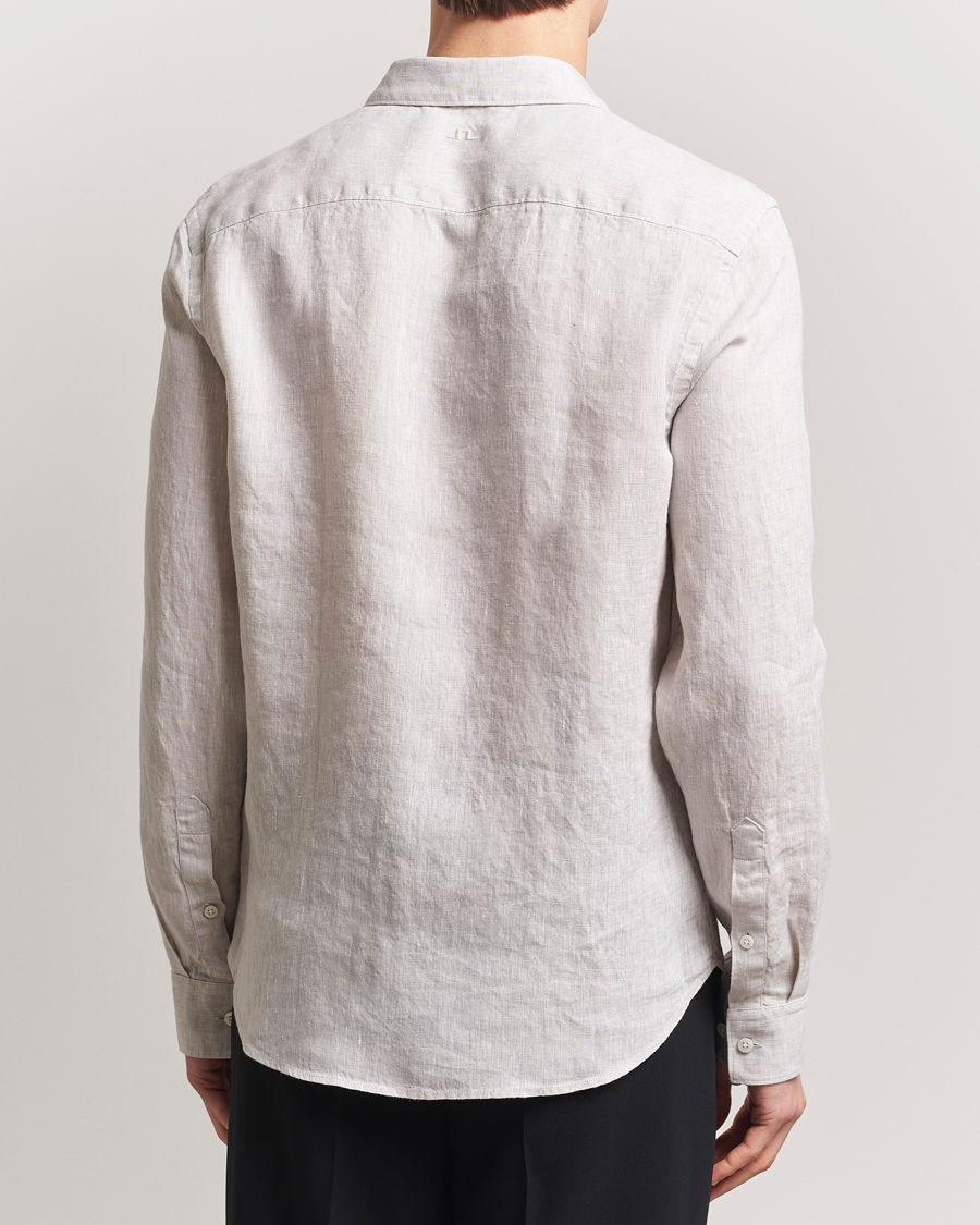 Homme | Chemises | J.Lindeberg | Slim Linen Melange Shirt Moonbeam