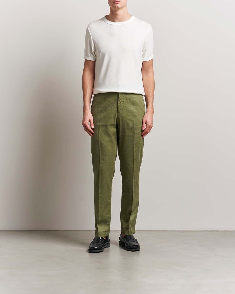 Homme | Pantalons | J.Lindeberg | Lois Linen Stretch Pants Olivinie