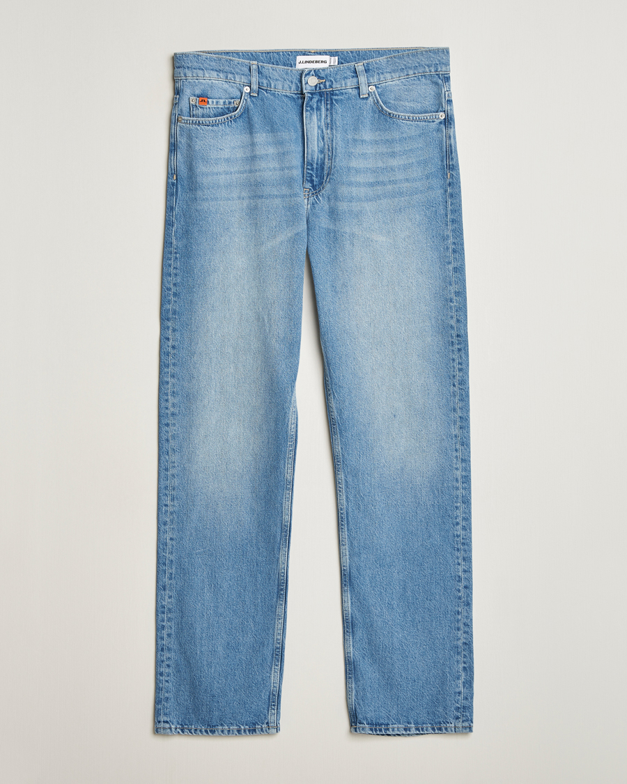 Heren | Jeans | J.Lindeberg | Cody Washed Reg Jeans Light Blue