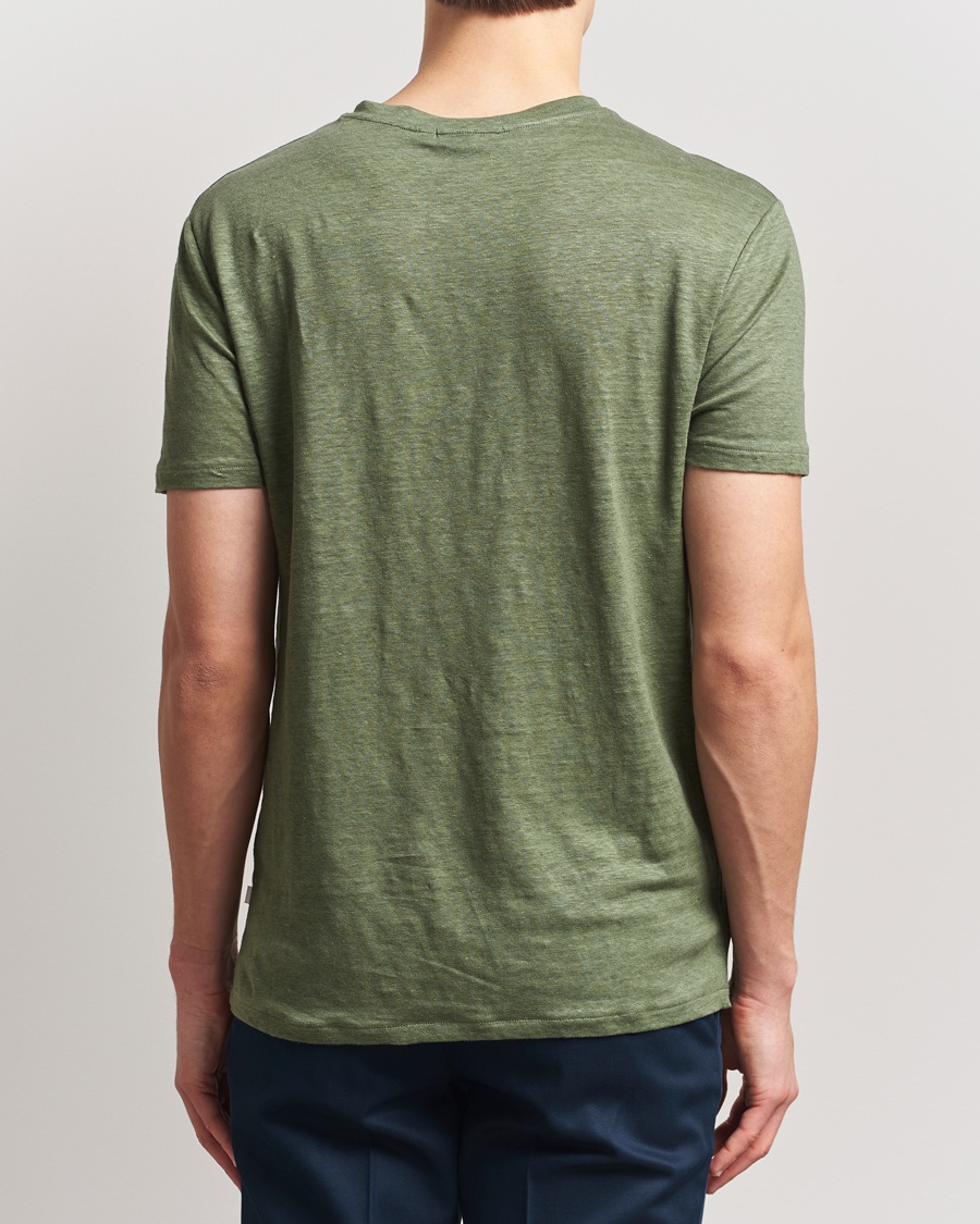 Homme | T-shirts | J.Lindeberg | Coma Linen T-Shirt Olivinie