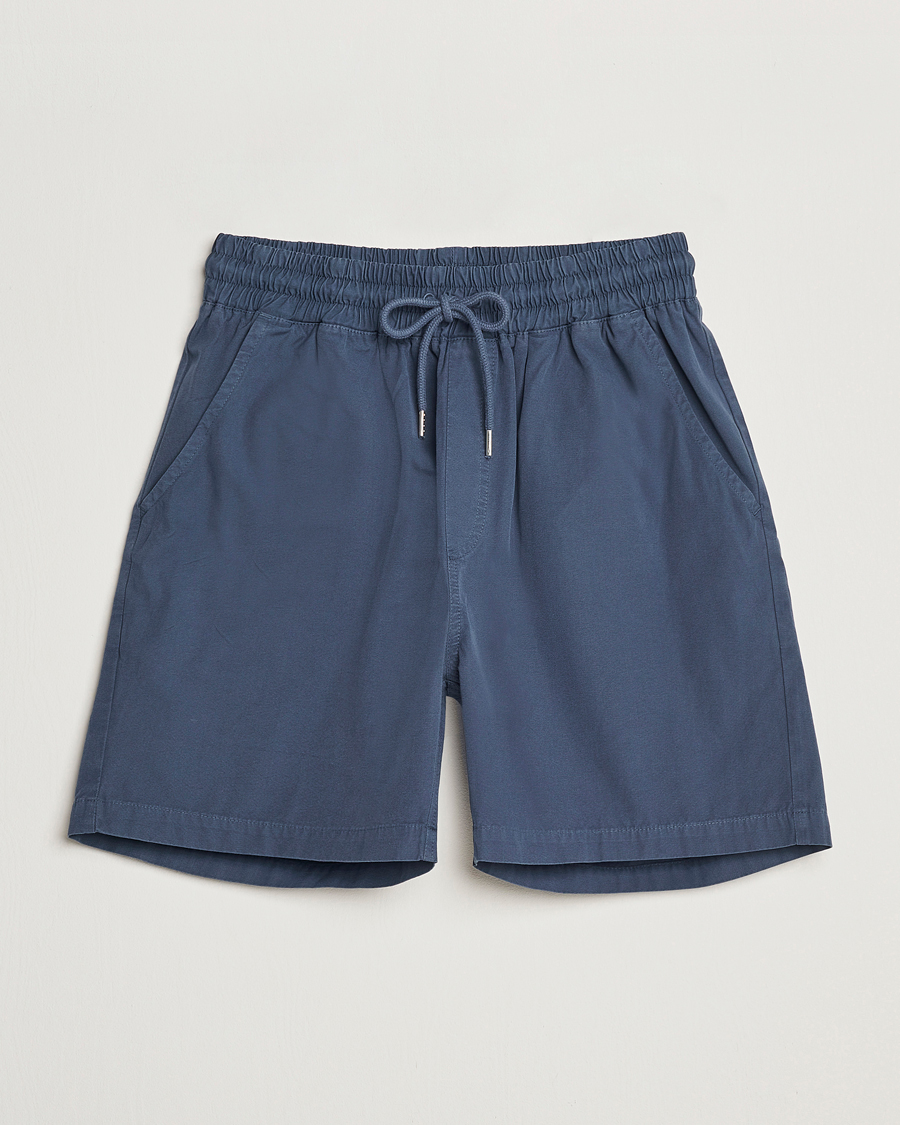 Heren | Korte broek | Colorful Standard | Classic Organic Twill Drawstring Shorts Petrol Blue