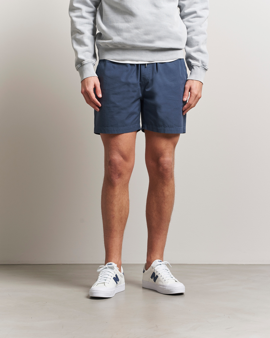 Heren | Korte broek | Colorful Standard | Classic Organic Twill Drawstring Shorts Petrol Blue