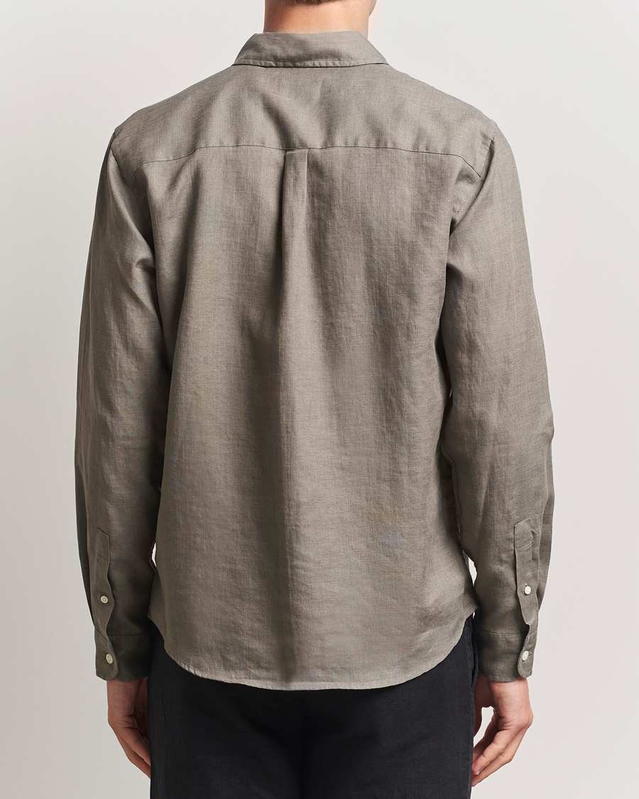 Homme | Chemises | Colorful Standard | Garment Dyed Linen Shirt Dusty Olive