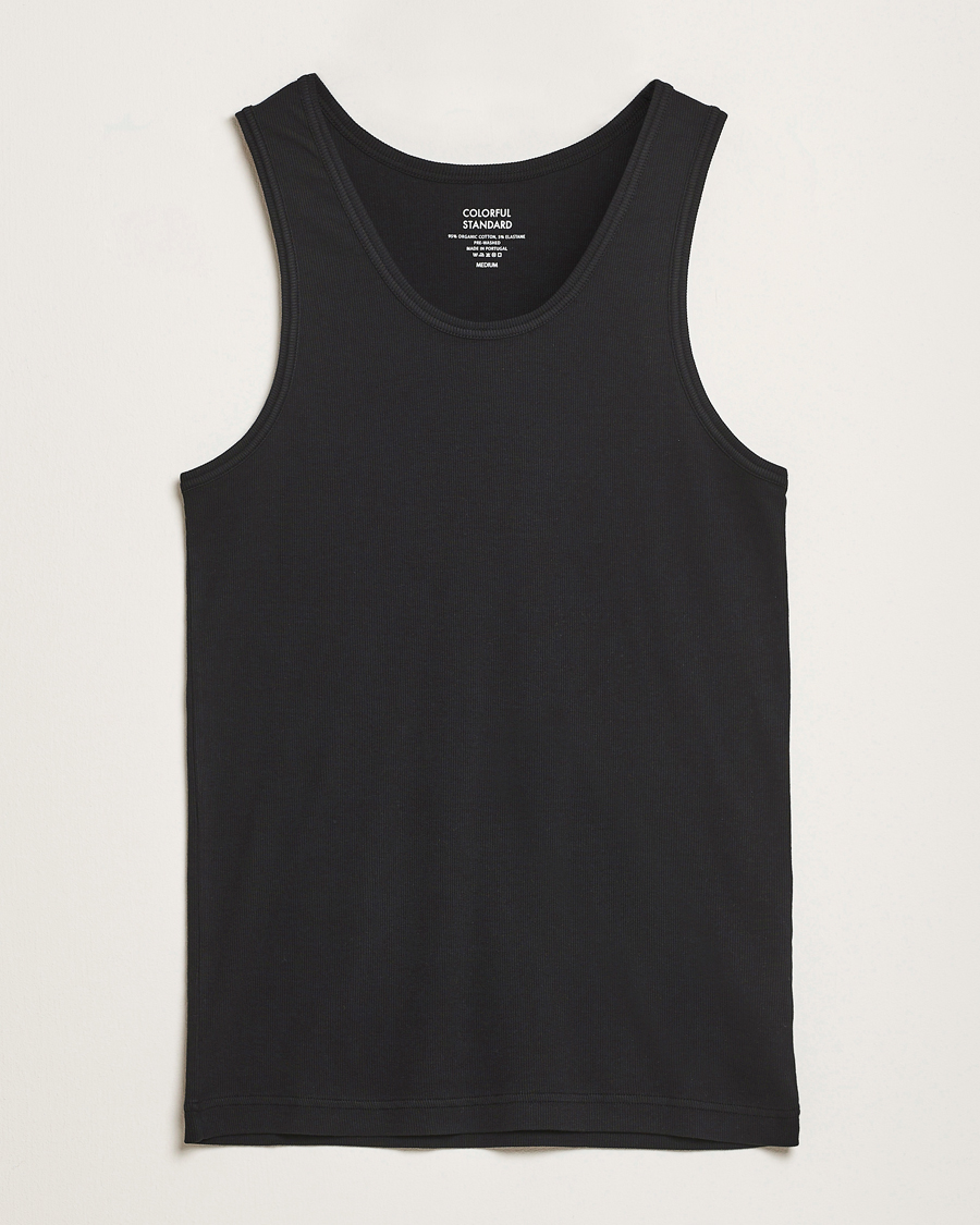 Heren | T-shirts | Colorful Standard | Organic Rib Tank Top Deep Black