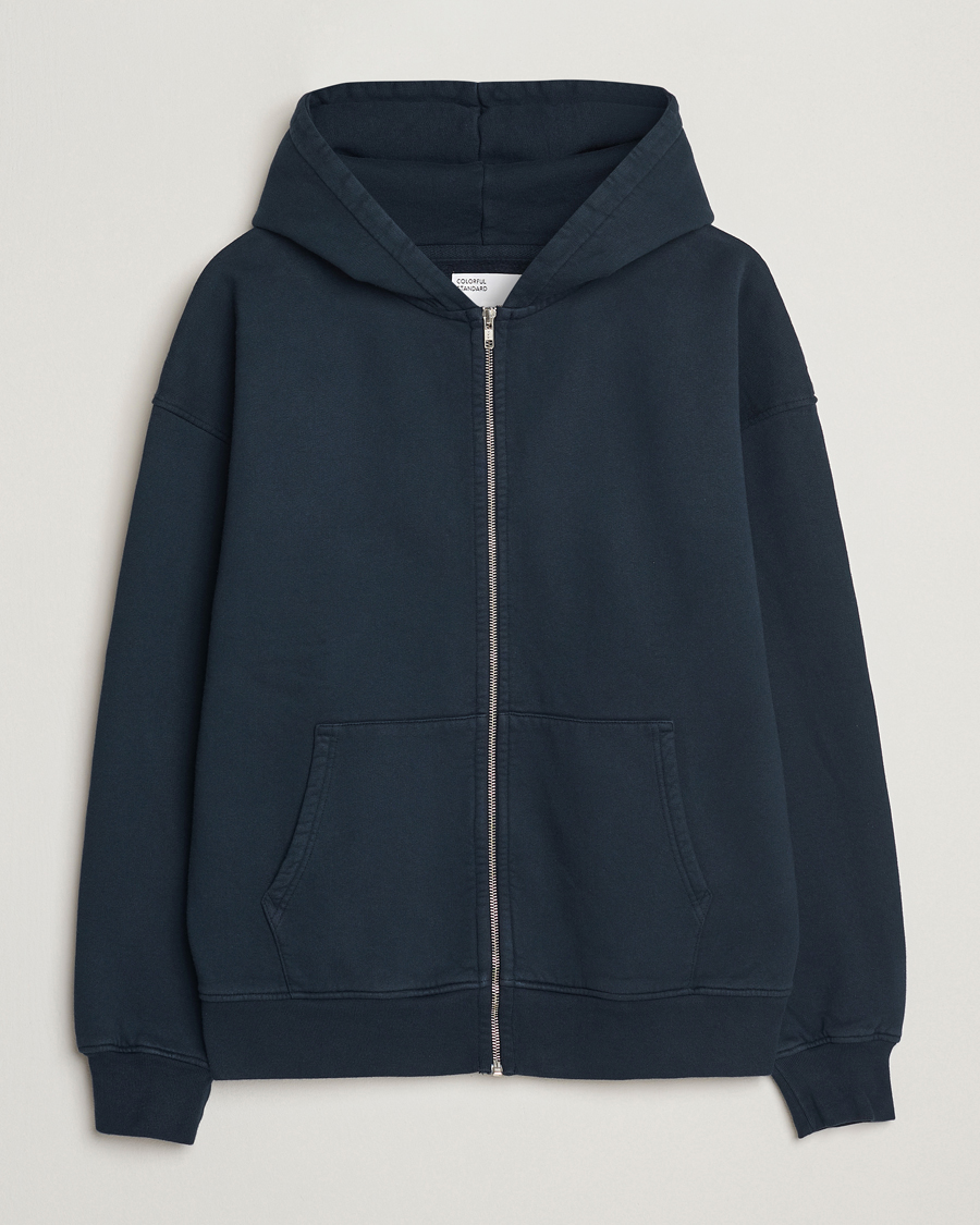 Heren | Truien | Colorful Standard | Classic Organic Full Zip Hoodie Navy Blue
