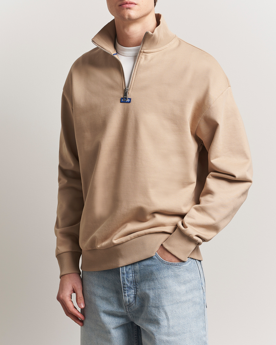 Homme | Pulls Et Tricots | HUGO | Neeler Half Zip Sweatshirt Medium Beige