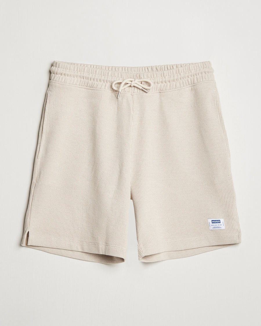 Heren | Korte broek | HUGO | Nuwfallo Waffle Sweatshorts Open White