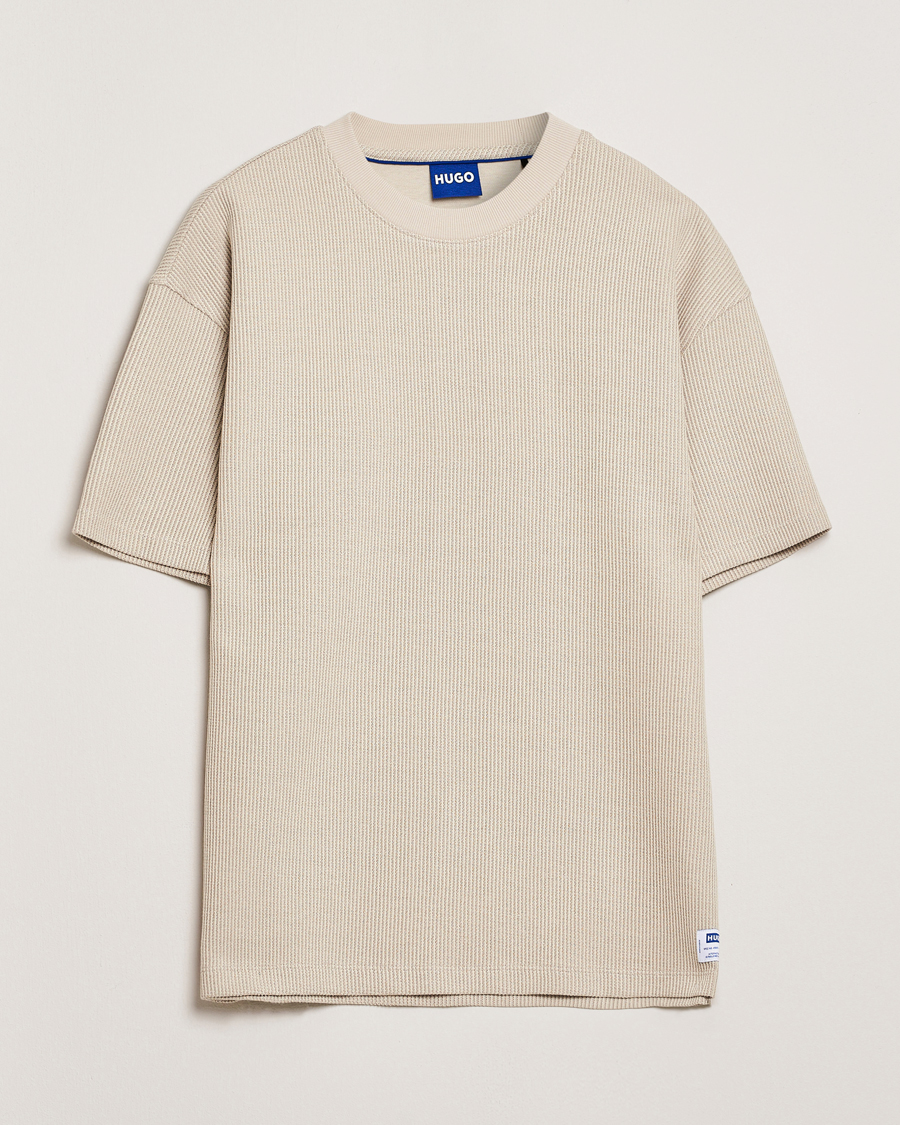 Heren | T-shirts | HUGO | Waffle Crew Neck T-Shirt Open White
